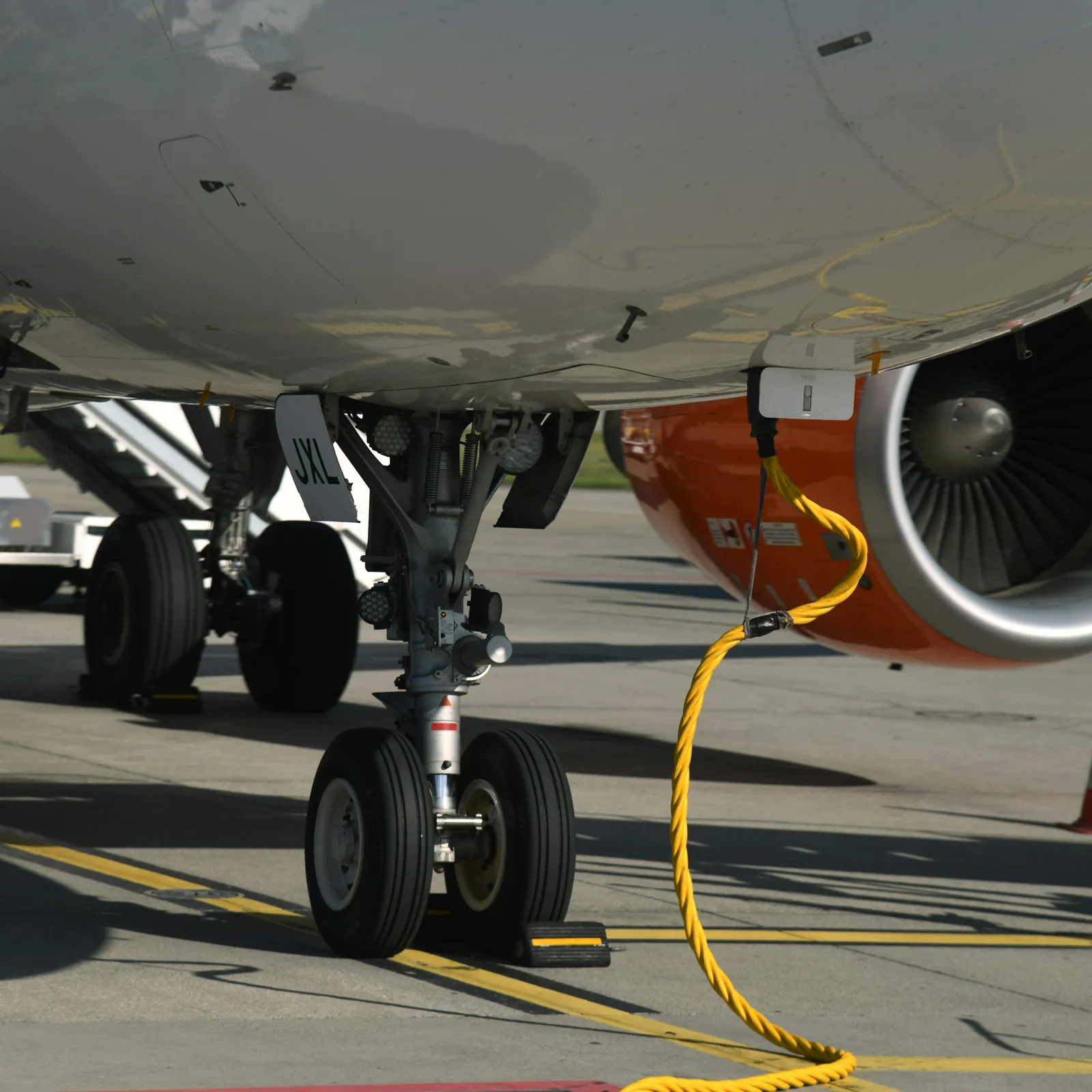 Aircraft connected to ground power on an airfield ramp (representative image)