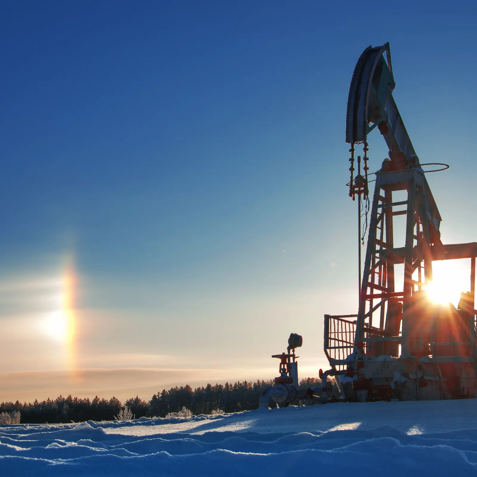 Energy infrastructure at sunrise (representative image)